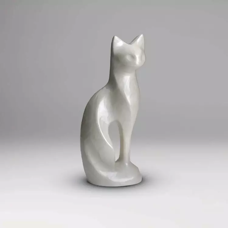 Grey cat urn top